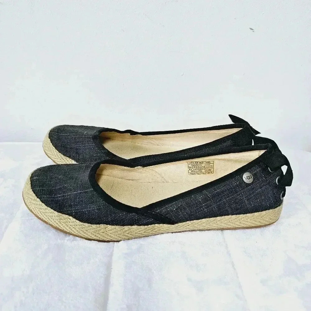 UGG black canvas espadrille flats 6.5 - Picture 5 of 13